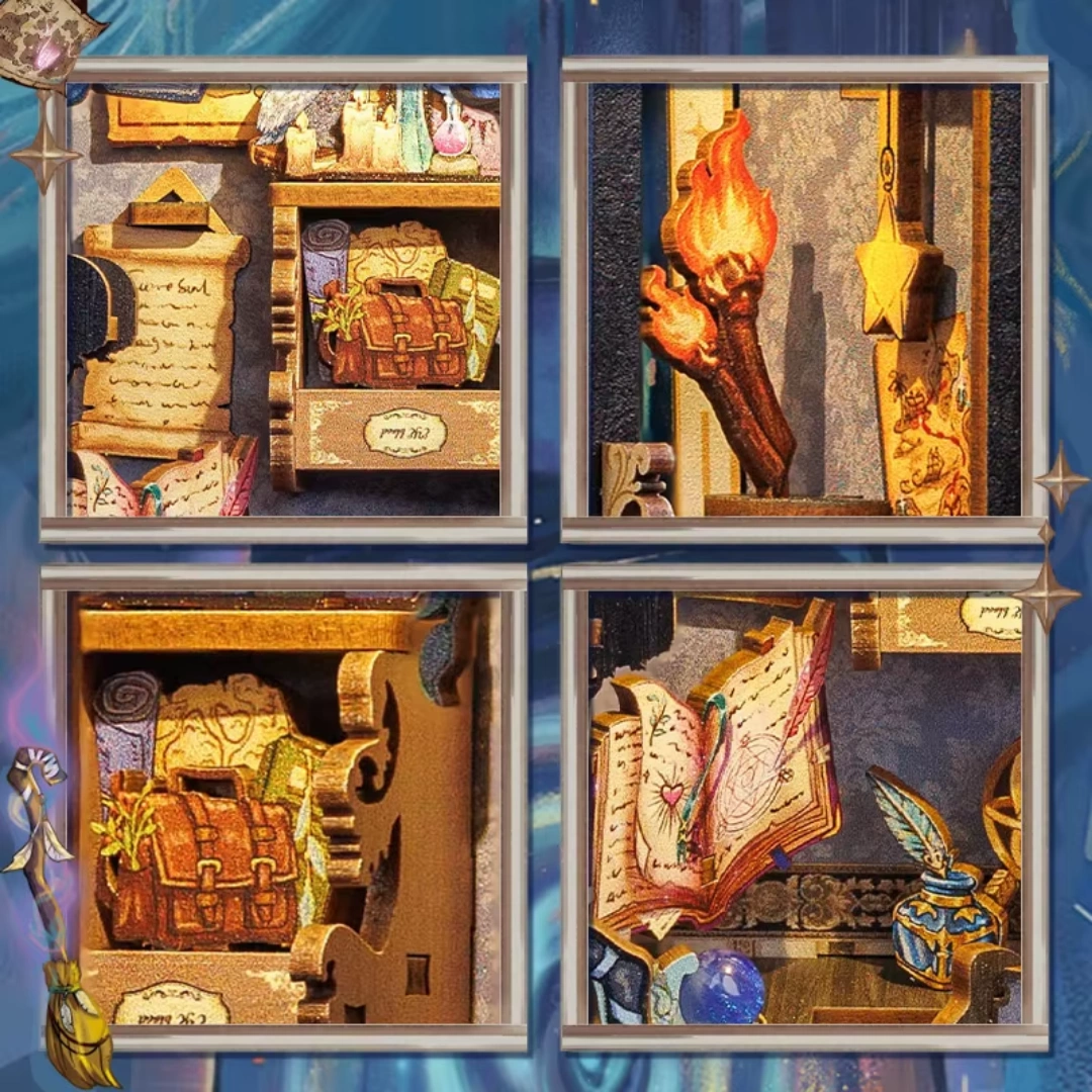 Rekwizyty – mapy, walizki, książki, kontuar