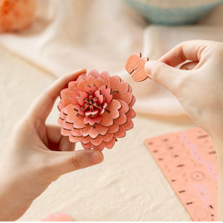 Irys – Puzzle 3D Rowood, kwiat DIY Rolife