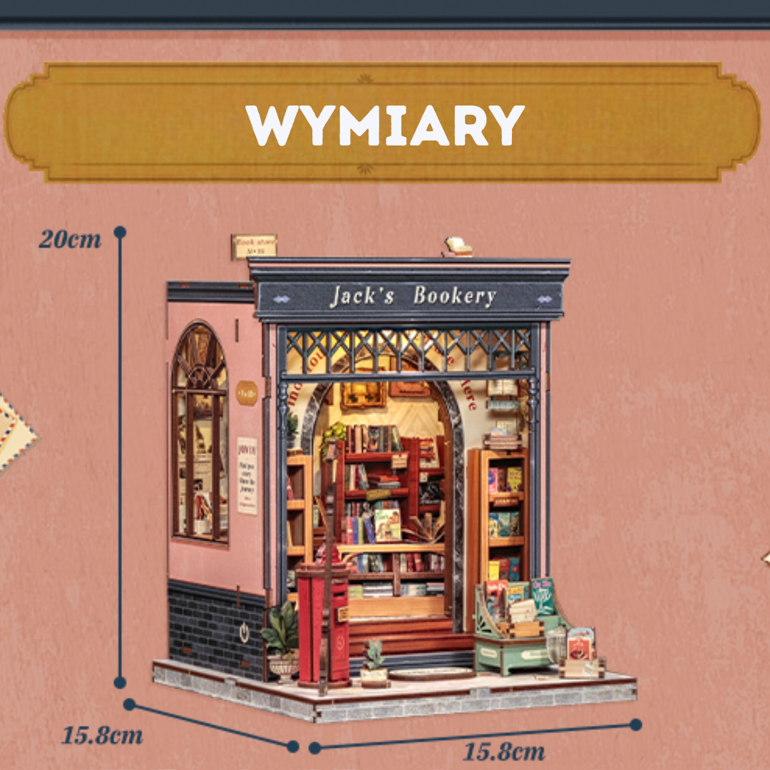 DIY Book Nook - Jack's Bookery | Cutebee – wymiary modelu
