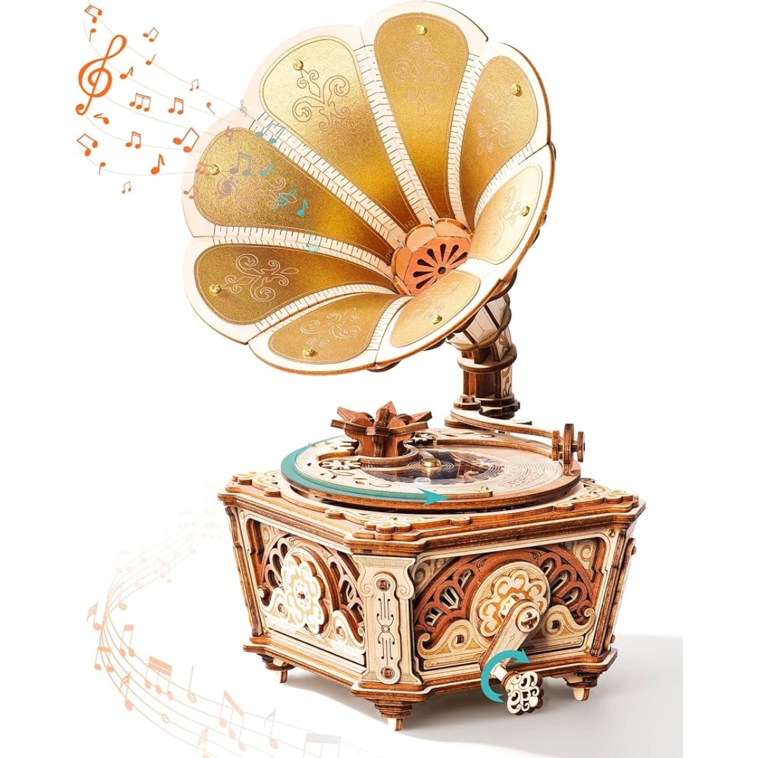 ROKR Diva Gramophone AMK82 – drewniana pozytywka DIY na prezent