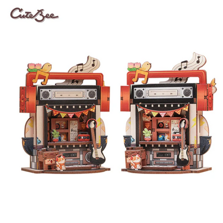 Drewniany Zestaw Puzzle 3D - Record Store