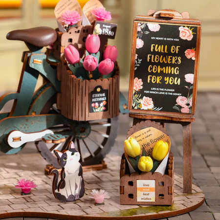 Drewniane Zestaw Puzzle 3d - Stoisko Kwiatowe | Robotime