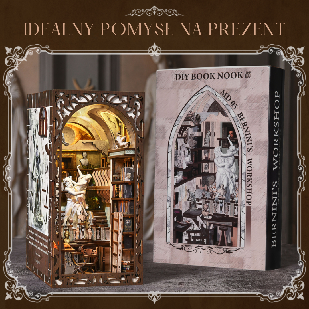 Pracownia Rzeźbiarska Minicity DIY Book Nook – Puzzle 3D Prezent – pomysł na prezent
