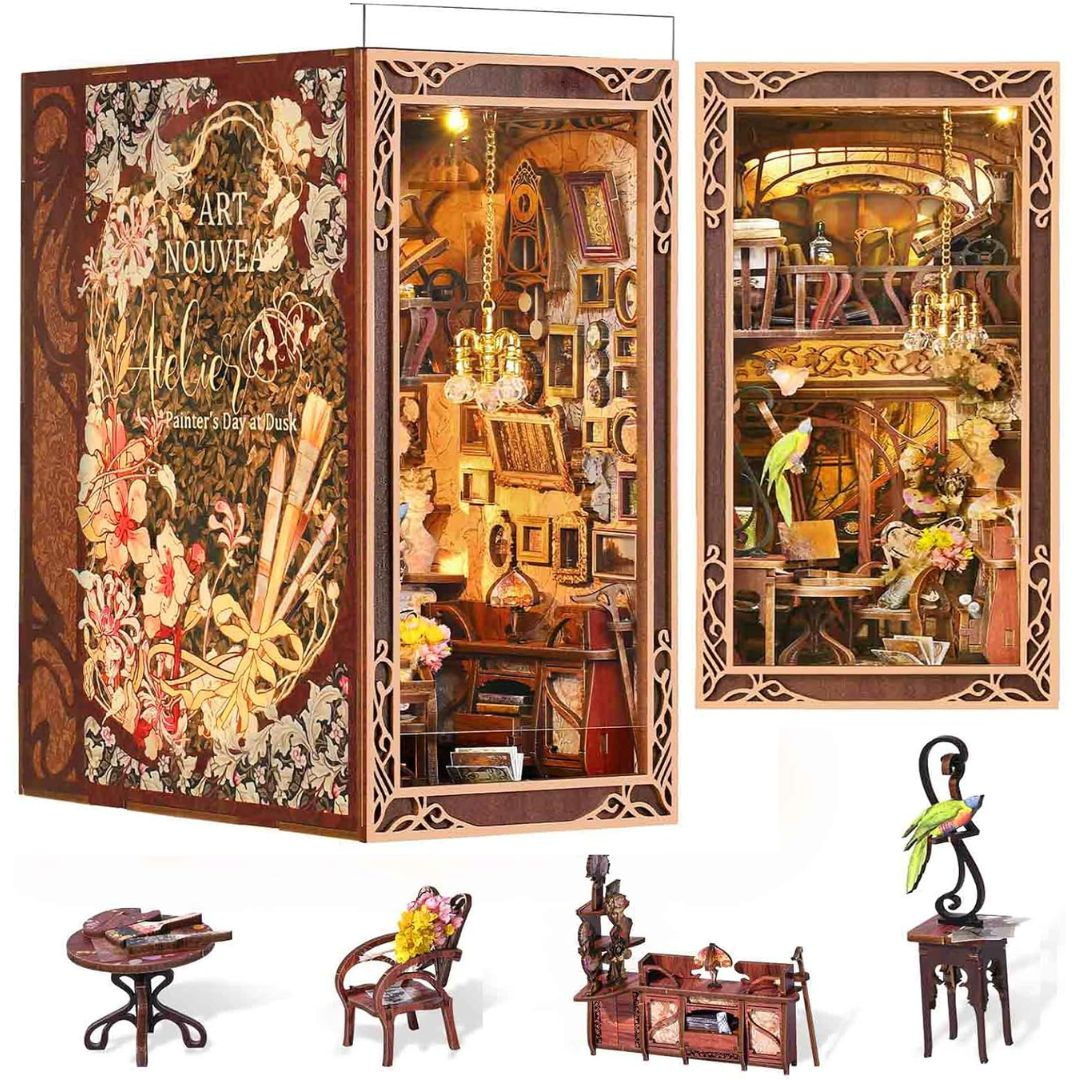 Painter's Day at Dusk – DIY Book Nook Minicity | Puzzle 3D Prezent – pomysł na prezent