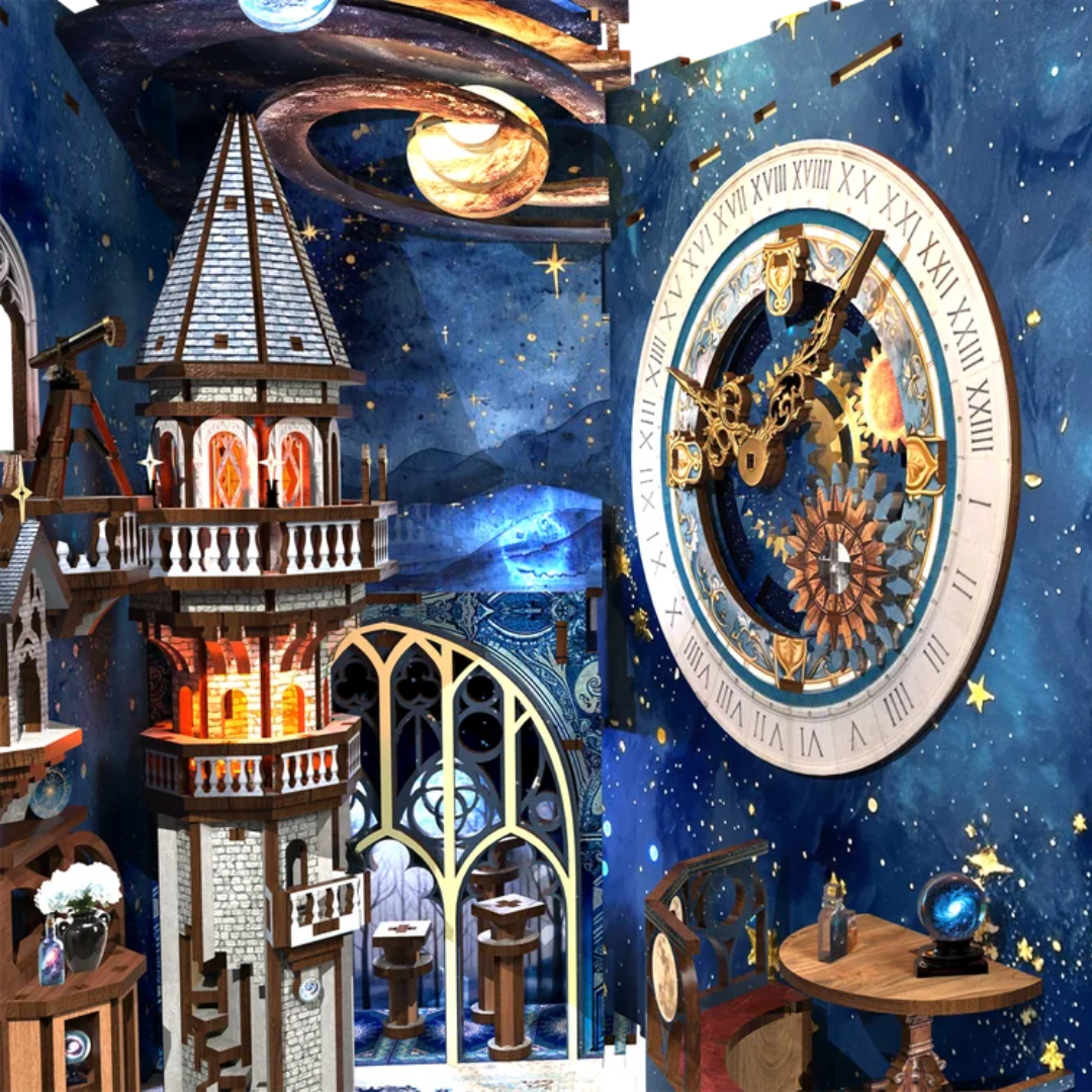 Odkryj obrotowe koło zodiaku – Stellar Castle – DIY Book Nook Minicity | Puzzle 3D Prezent