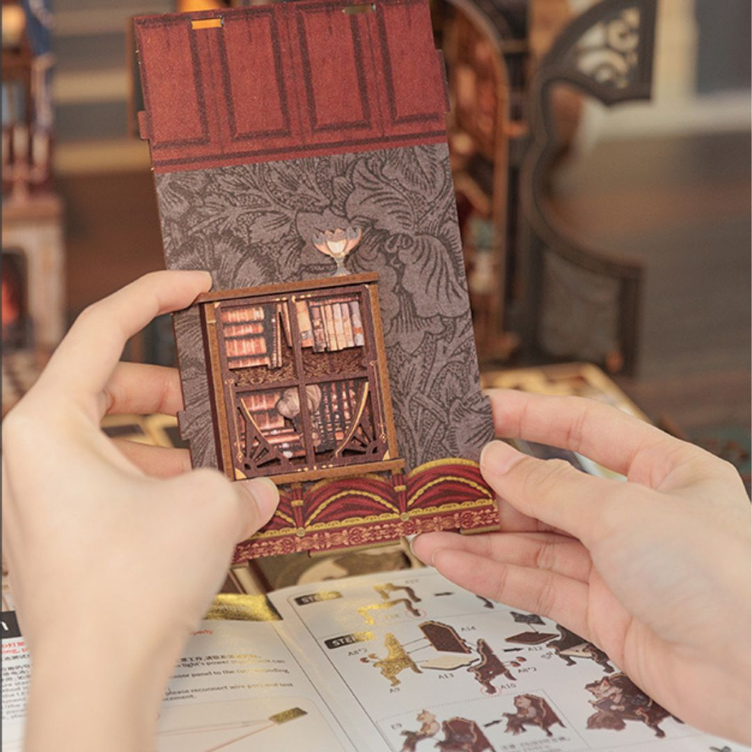Efekt wow w biblioteczce – Rezydencja Hrabiego Kota – DIY Book Nook Puzzle 3D | CuteBee