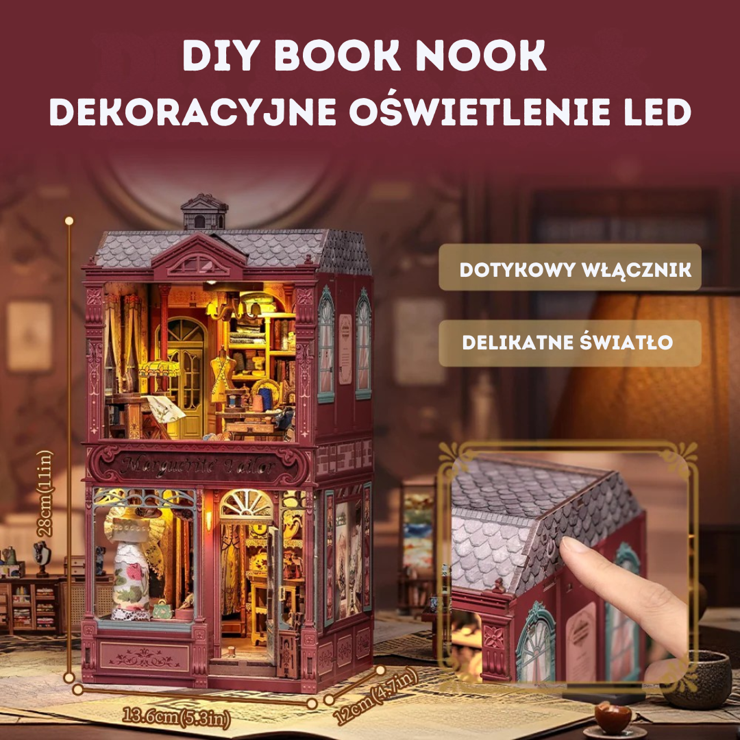 Marguerite Tailor CuteBee DIY Book Nook – Puzzle 3D Prezent – wymiary modelu