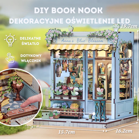 DIY Book Nook - Błękitna Kwiaciarnia Anny | Cutebee