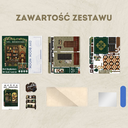 DIY Book Nook Zestaw Świąteczny - Księgarnia u Sowy