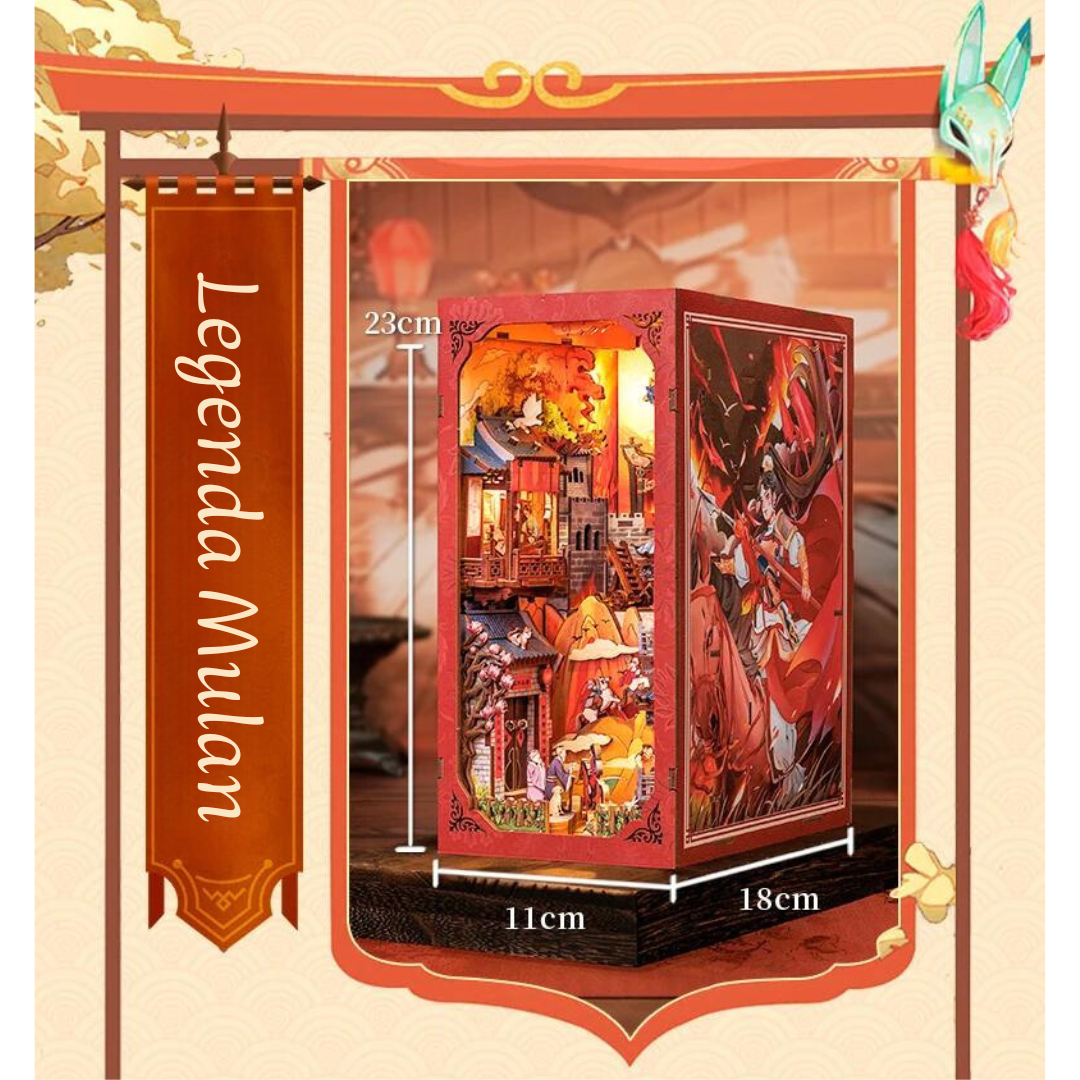 DIY Book Nook - Legenda Mulan | Cutebee Domek Miniaturka – wymiary modelu