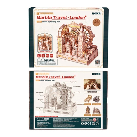 Drewniany Zestaw Puzzle 3D - Marble Travel London  | ROKR