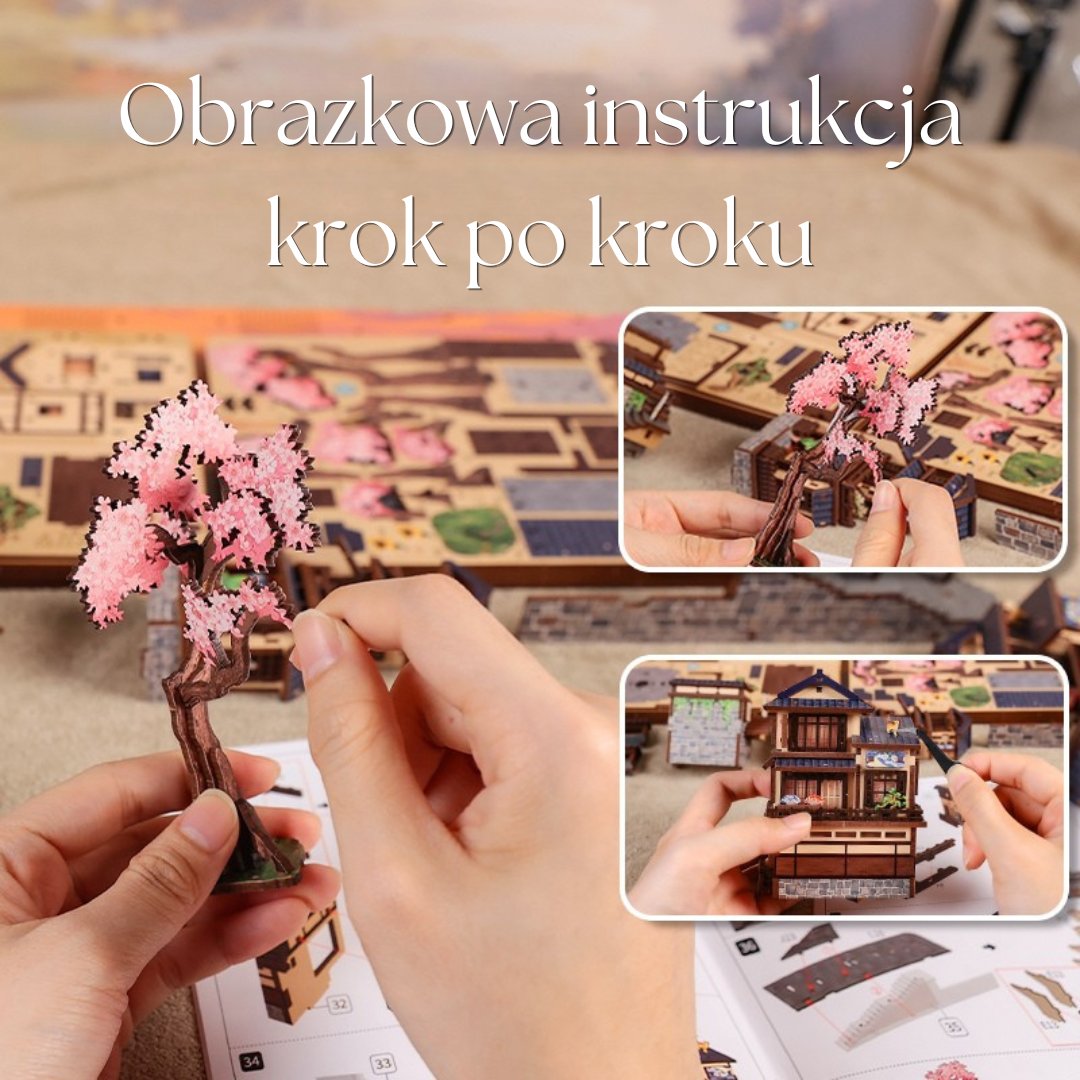 Twilight Sakura Path – DIY Book Nook CuteBee | Puzzle 3D Prezent – instrukcja krok po kroku