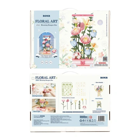 Puzzle 3D Bukiet Kwiatów – Blooming Bouquet Box | Model DIY ROKR