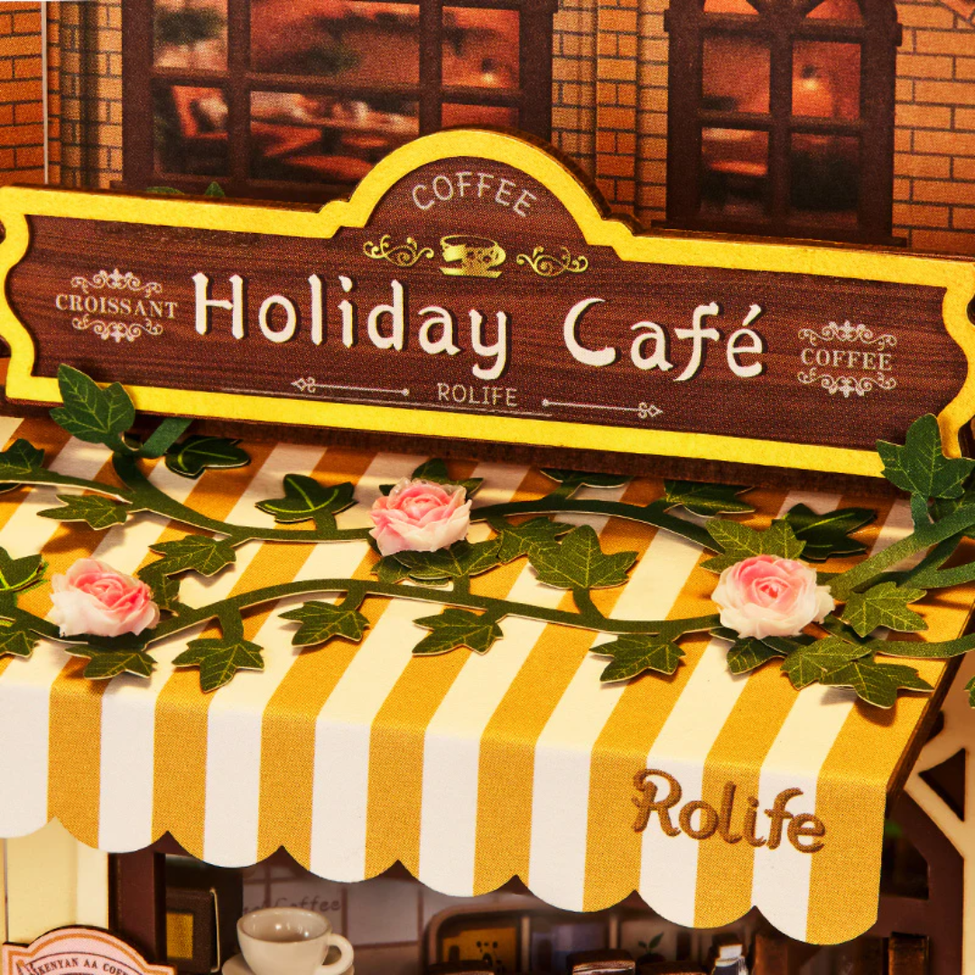 Bar jak z prawdziwej kawiarni – Holiday Café Rolife DIY Book Nook – Puzzle 3D Prezent