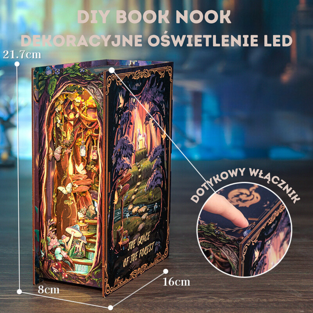 Grace of the Forest Cutebee DIY Book Nook – Puzzle 3D Prezent – oświetlenie LED po zmroku