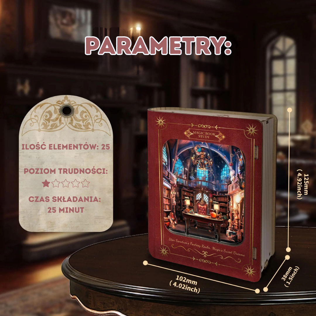 Book Nook - Magic Book Study – wymiary modelu