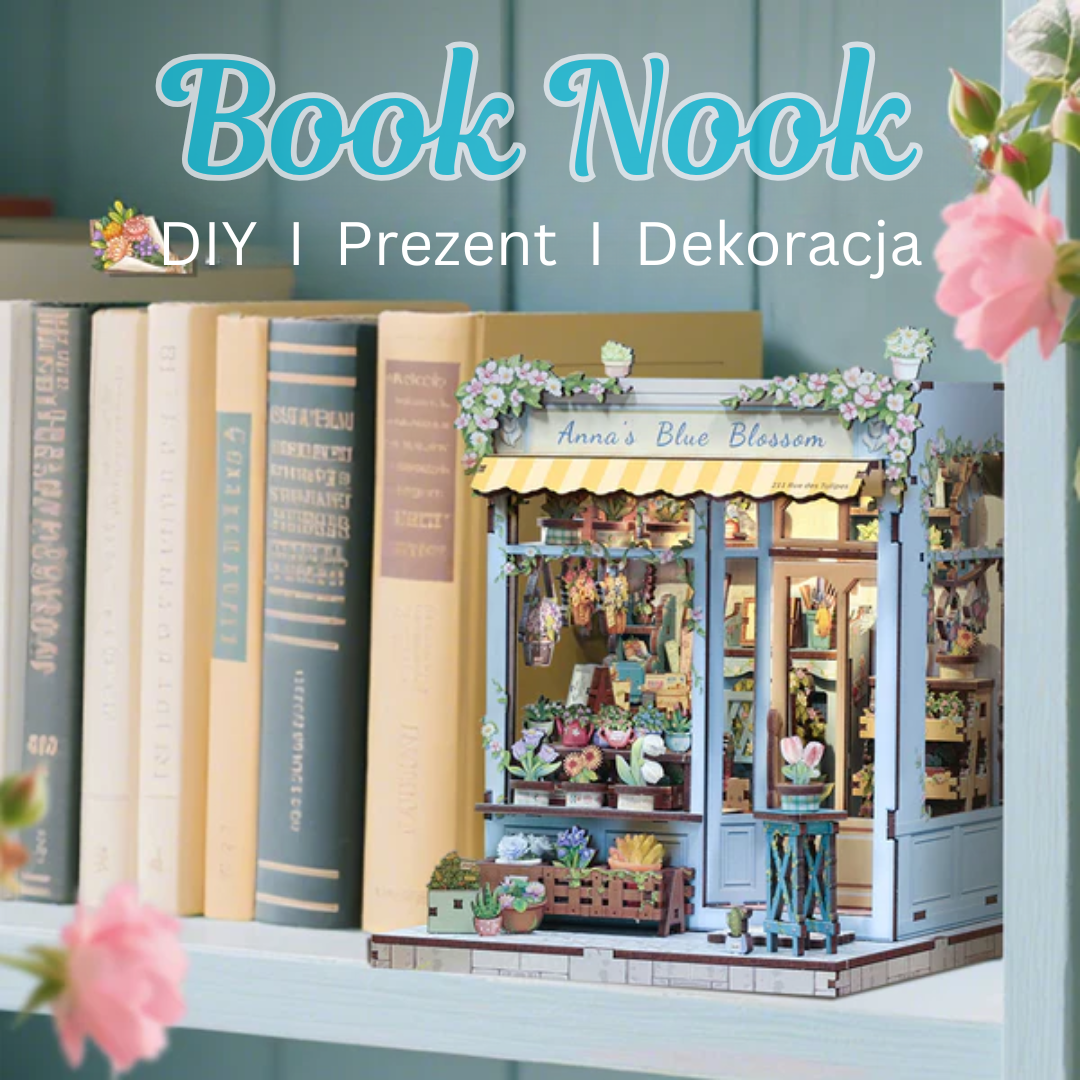 DIY Book Nook - Błękitna Kwiaciarnia Anny | Cutebee – pomysł na prezent