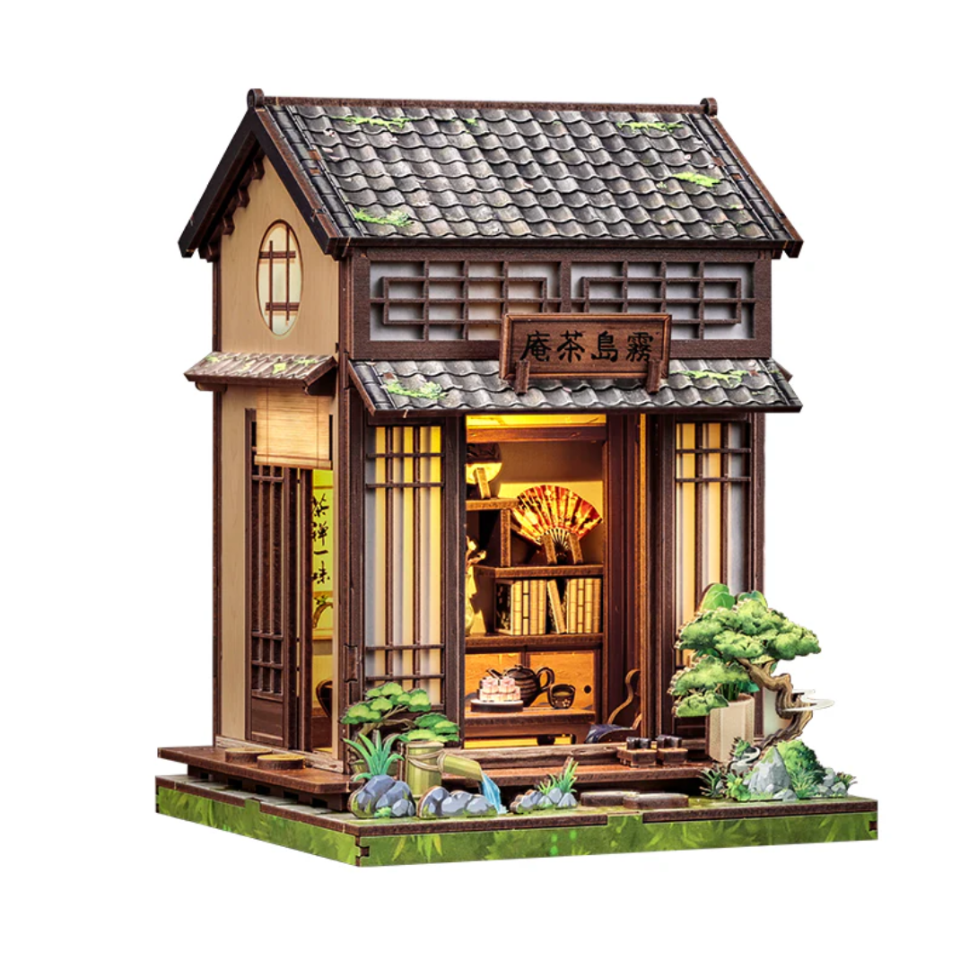 Japońska Herbaciarnia Kirishima Cha-an – DIY Book Nook Puzzle 3D | CuteBee – oświetlenie LED po zmroku