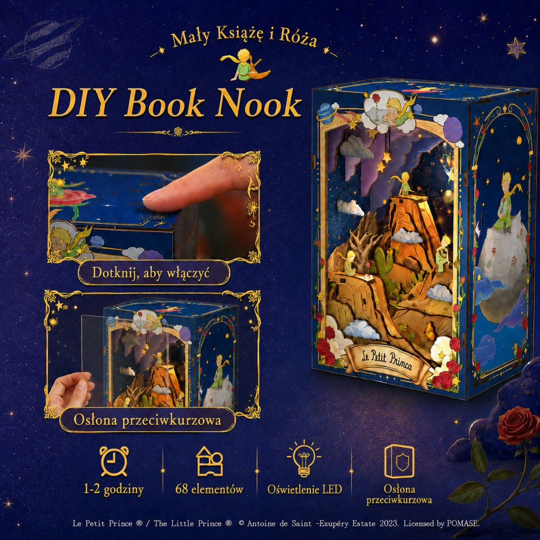 The Little Prince and the Rose Cutebee DIY Book Nook – Puzzle 3D Prezent – instrukcja krok po kroku