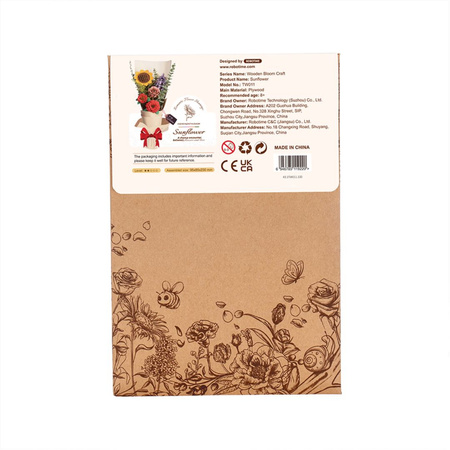 Słonecznika – Puzzle 3D Rowood, drewniany kwiat DIY Rolife