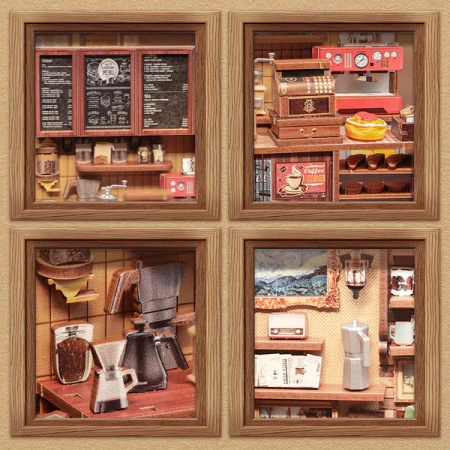 DIY Miniaturowy Domek - Corner Coffee Shop | Cutebee