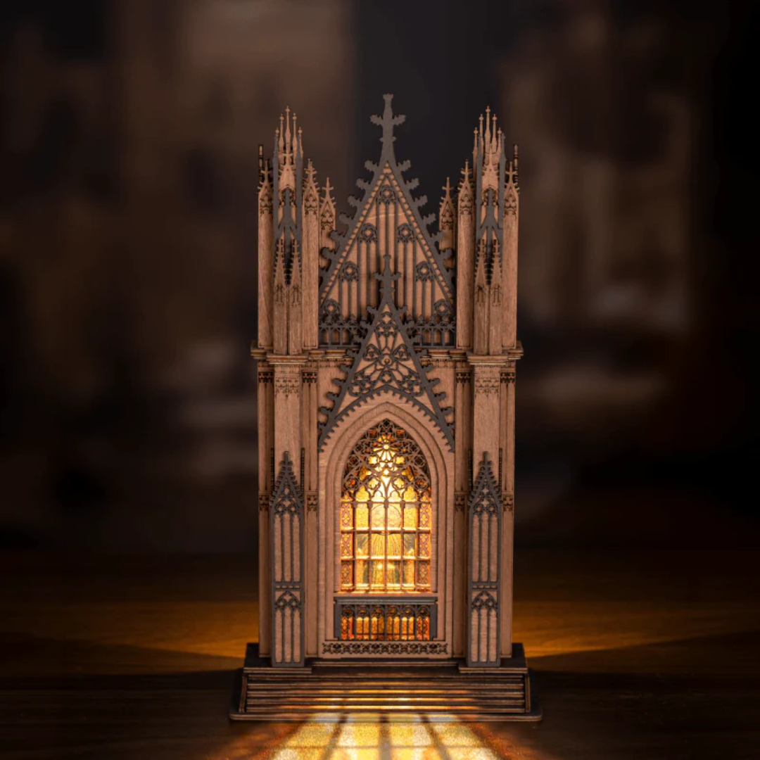 Rozeta i ostre łuki – Mini Domek 3D - Twin-Tower Cathedral | Rolife
