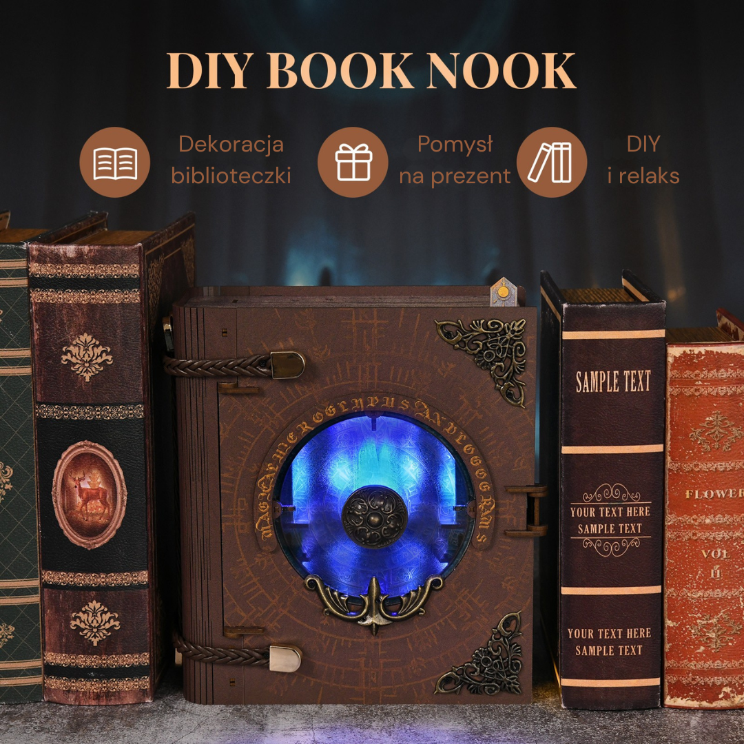 Światło, które ożywia scenę – Circle of Magic Minicity DIY Book Nook – Puzzle 3D Prezent