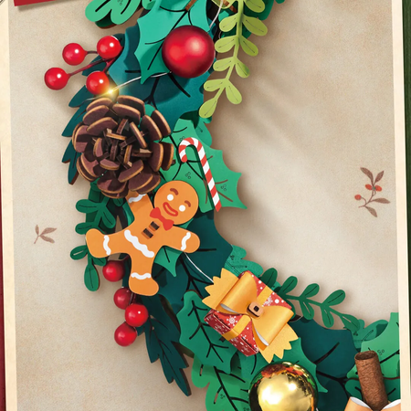 Drewniany Zestaw Puzzle 3D - Świąteczny Wieniec | Rolife