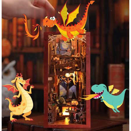 DIY Book Nook - Ognisty Smok | Dom Gryffindor Cutebee Mini Domek 3D