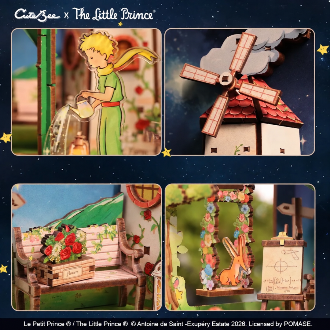 Wiatrak i ogród pełen detali – My One and Only Rose – DIY Book Nook CuteBee | Puzzle 3D Prezent