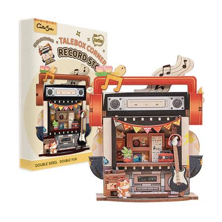 Drewniany Zestaw Puzzle 3D - Record Store