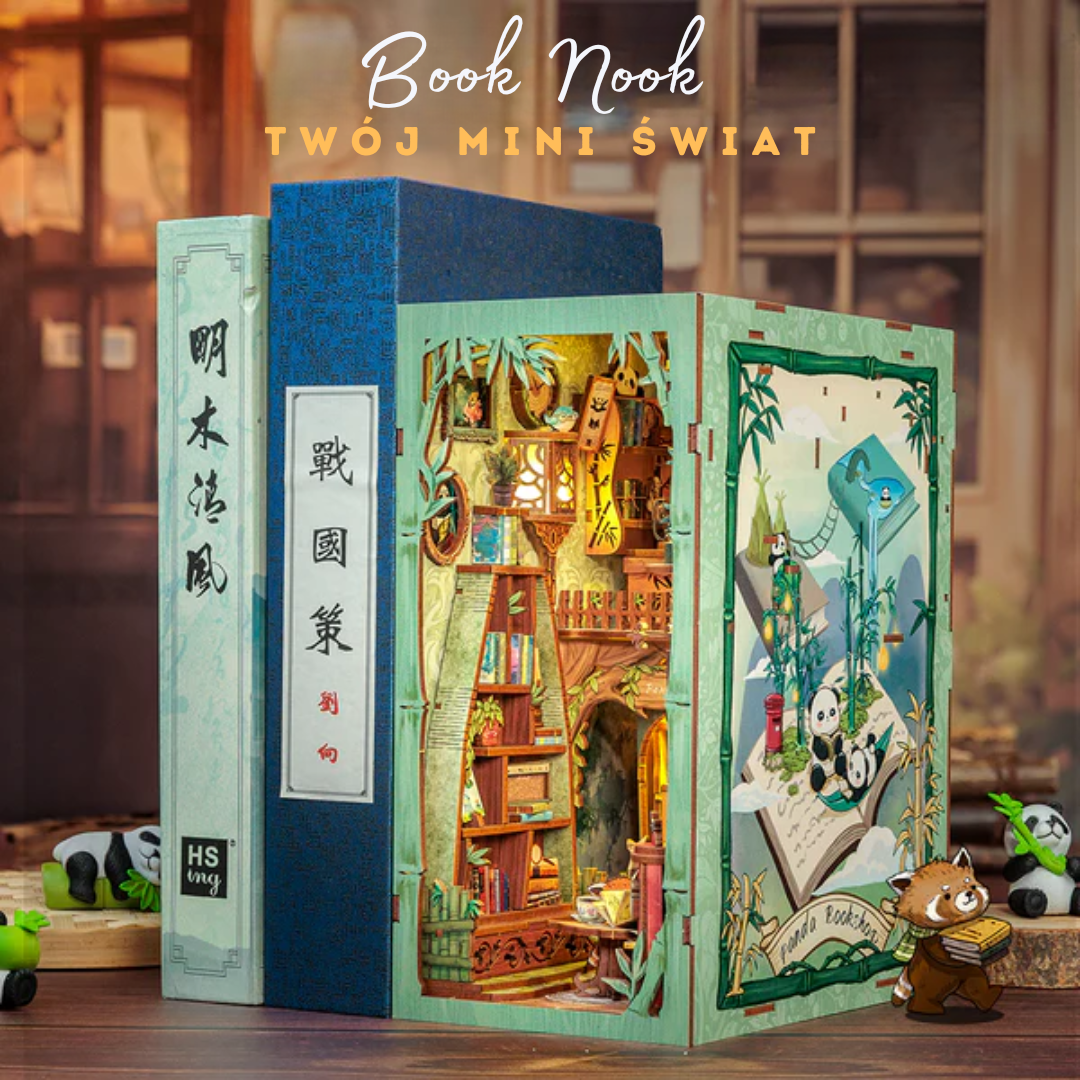 DIY Book Nook - Panda Bookshop | Cutebee – pomysł na prezent