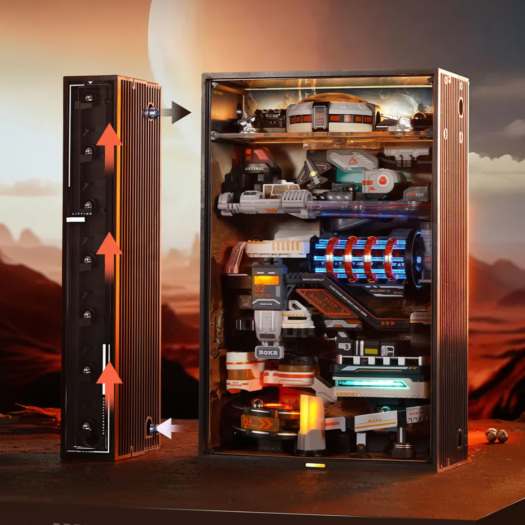 Mars Outpost Marble Run – Puzzle 3D ROKR, cyberpunk z LED (194 el.) – pomysł na prezent