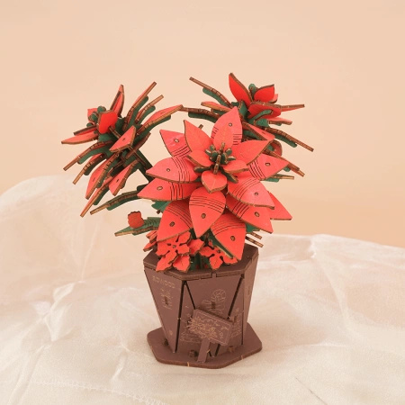 Gwiazda Betlejemska – Puzzle 3D Rolife, świąteczny kwiat DIY