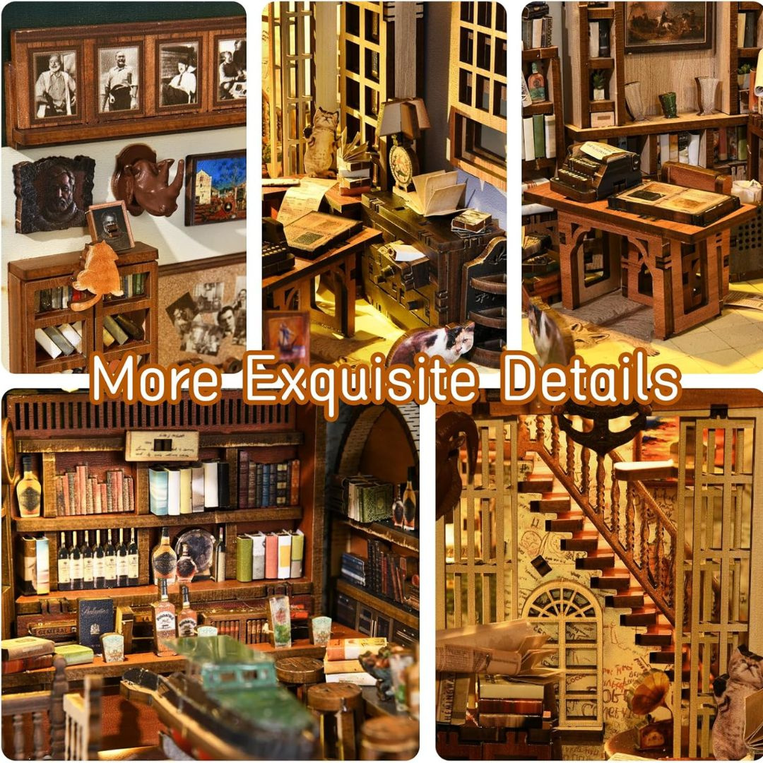 Godziny relaksującego tworzenia – Hemingway House Minicity DIY Book Nook – Puzzle 3D Prezent