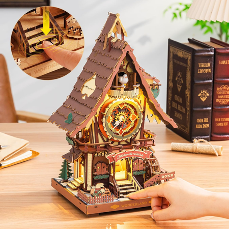 Zegar z Kukułką (wersja II) – Puzzle 3D ROKR z LED