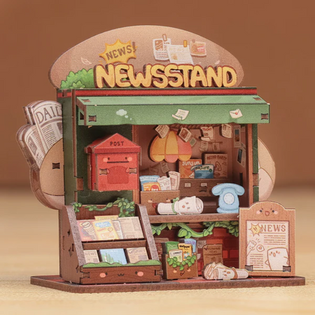 Drewniany Zestaw Puzzle 3D - News stand