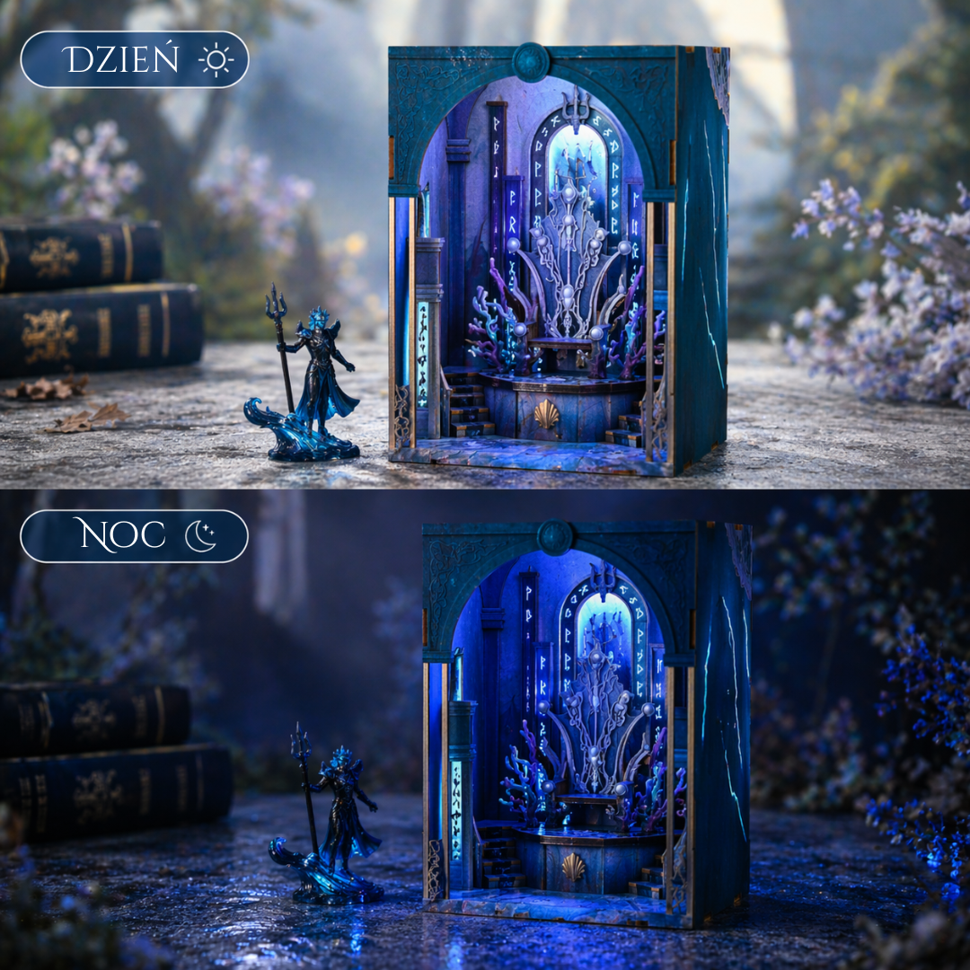 DIY Book Nook - Throne of Aqua | Minicity Miniaturowy Domek – oświetlenie LED po zmroku
