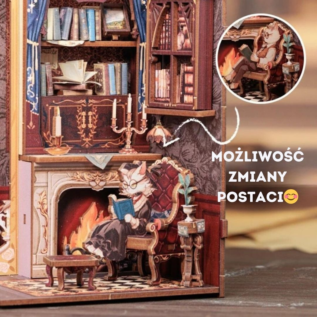 Detale, które odkrywasz – Rezydencja Hrabiego Kota – DIY Book Nook Puzzle 3D | CuteBee