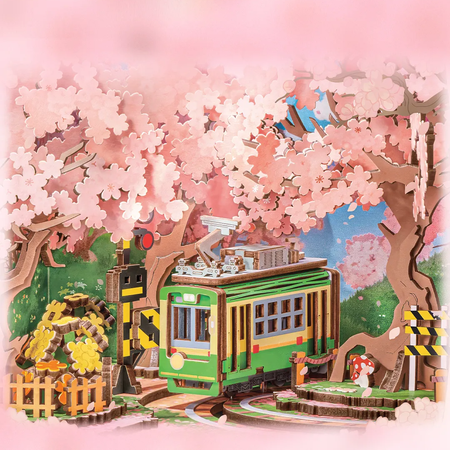 Sakura Dream Tour – Puzzle 3D Rolife, pozytywka retro TV (283 el.)