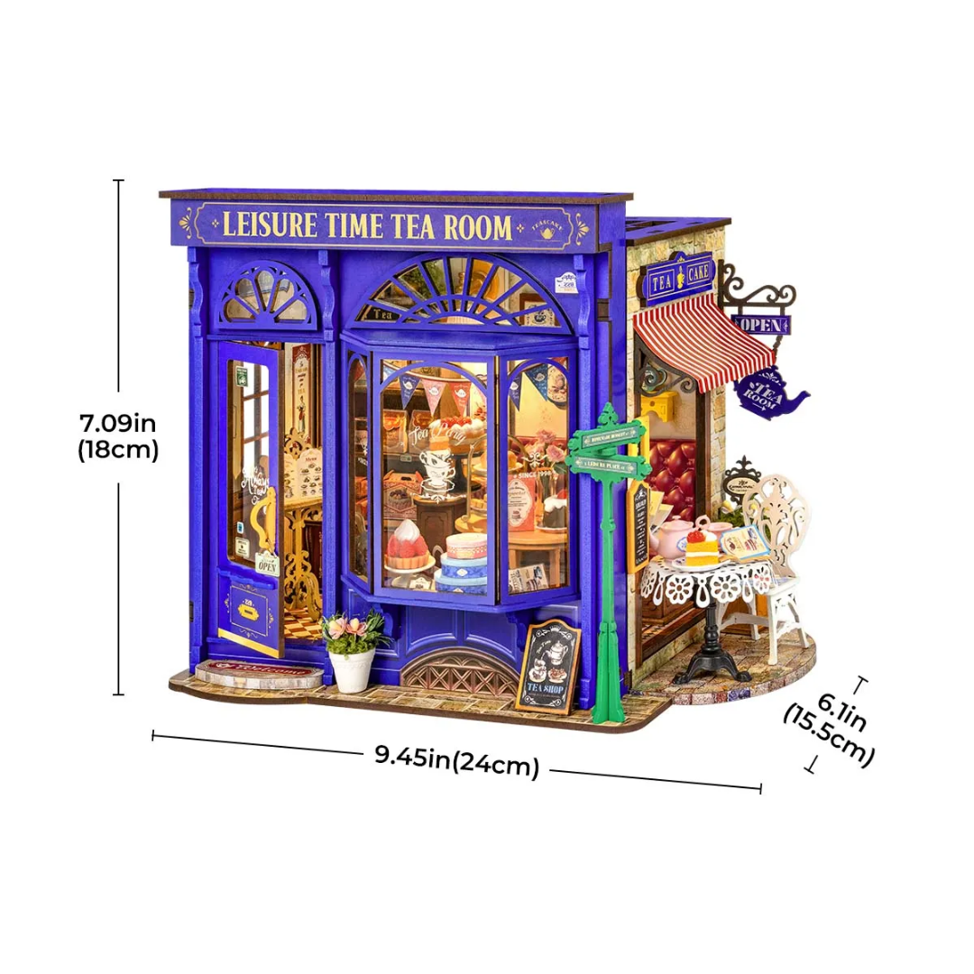 DIY Mini Domek 3d - Herbaciarnia "Leisure Time" | Rolife – wymiary modelu