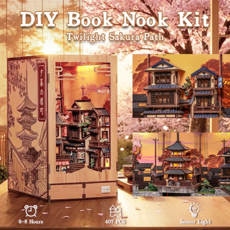 Twilight Sakura Path – DIY Book Nook CuteBee | Puzzle 3D Prezent