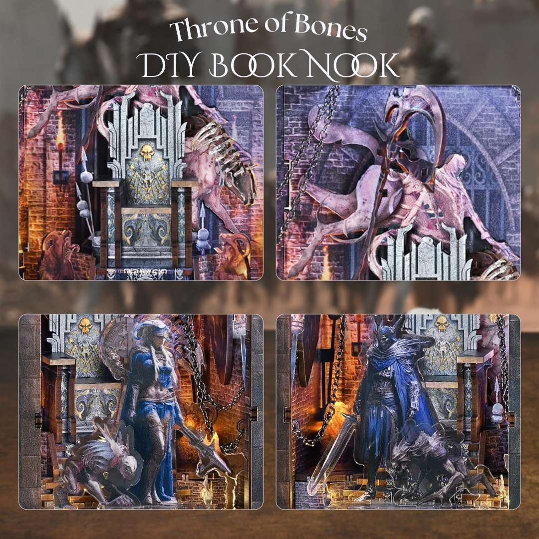 Tron z kości – DIY Book Nook - Throne of Bones | Minicity Miniaturowy Domek