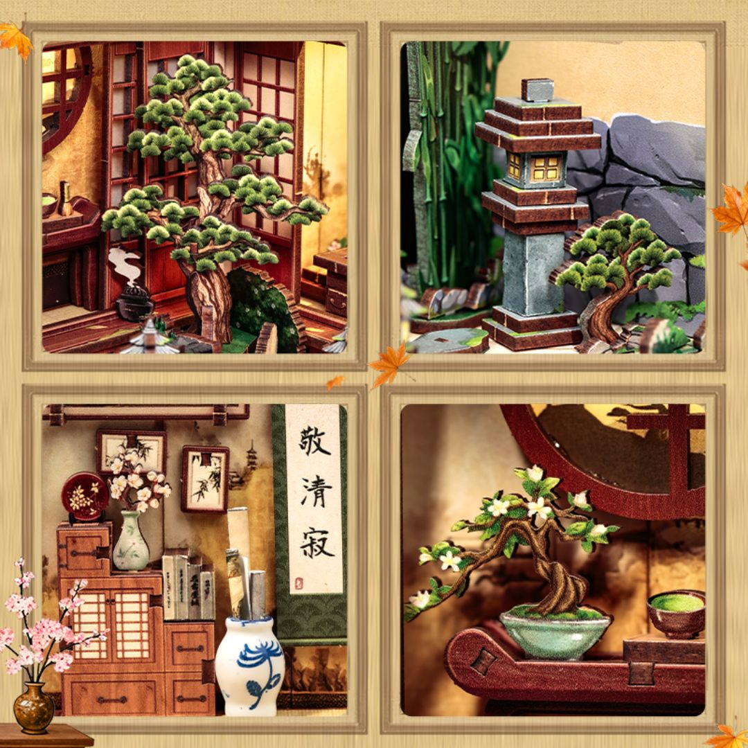 Uchylona brama do innego świata – Serene Courtyard – DIY Book Nook CuteBee | Puzzle 3D Prezent