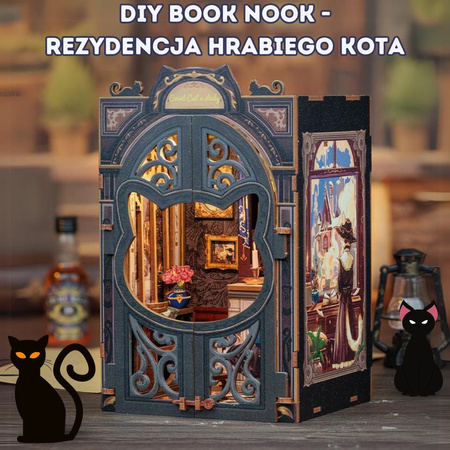 DIY Book Nook Zestaw Świąteczny – Rezydencja Hrabiego Kota | Cutebee Miniaturowy Domek