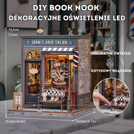 DIY Book Nook - Salon Fryzjerski | Cutebee Puzzle 3D