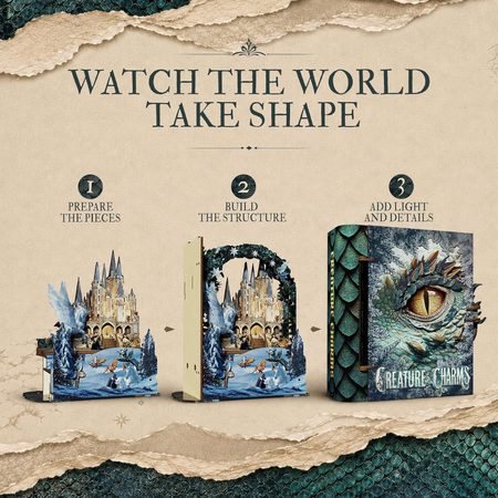 Creature Charms – DIY Book Nook Minicity | Puzzle 3D Prezent