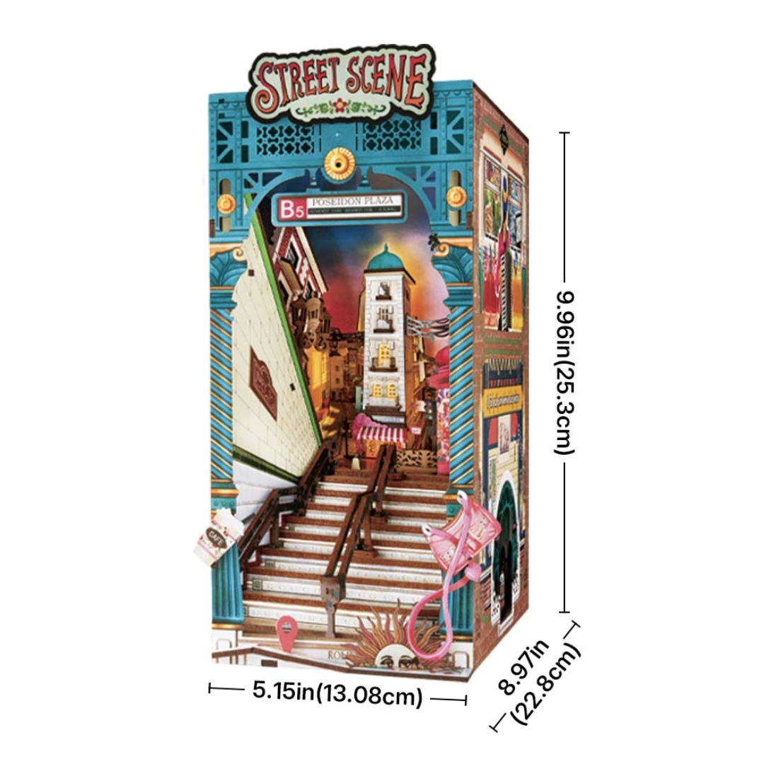 DIY Book Nook - Street Scene | Rolife – wymiary modelu