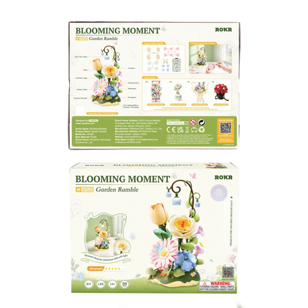 Garden Ramble – Puzzle 3D ROKR, bukiet kwiatów z LED (206 el.)