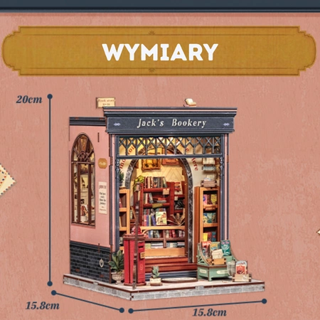DIY Book Nook Jack’s Bookery – wymiary i proporcje na półce